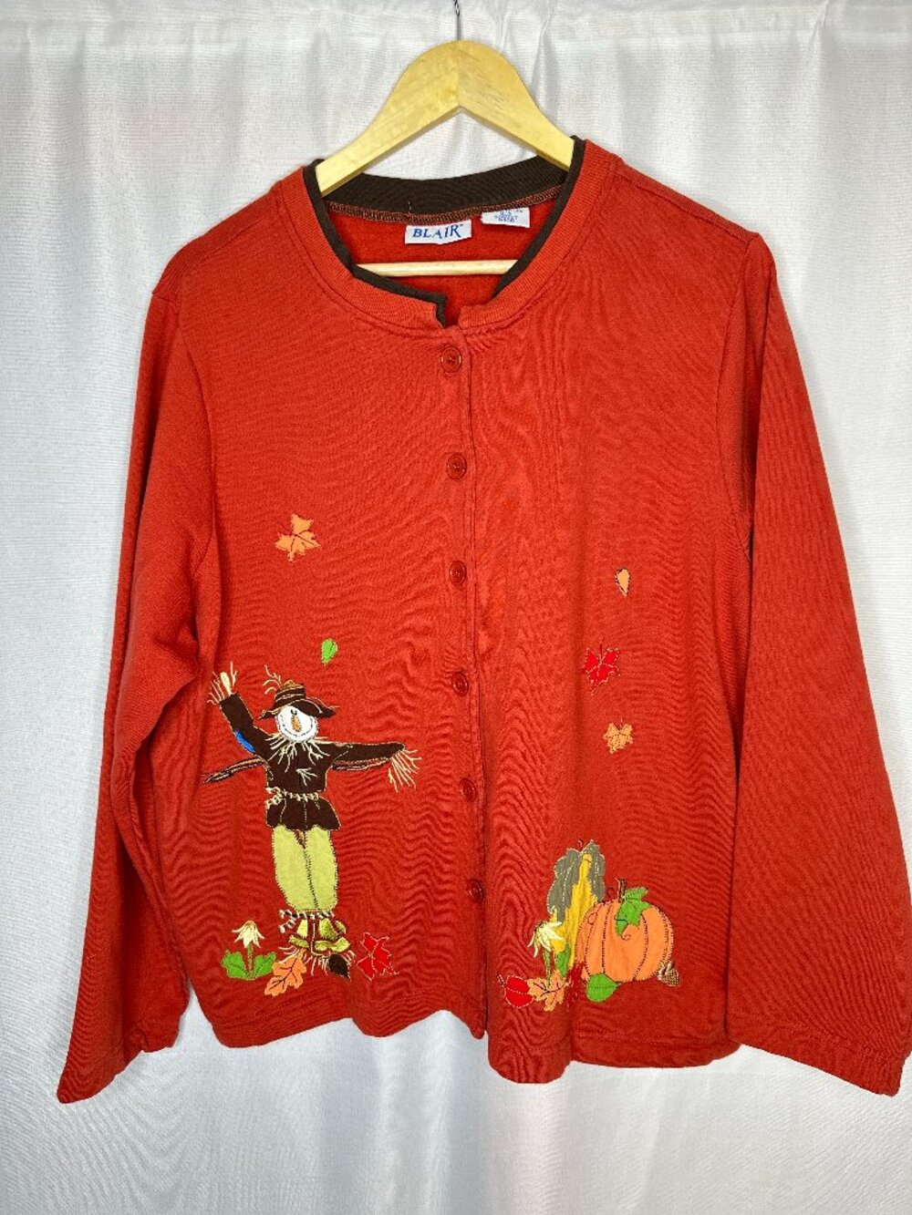 Vintage 90s Blair Autumn Sweatshirt Cardigan XLARGE Whimsical Cottagecore Retro